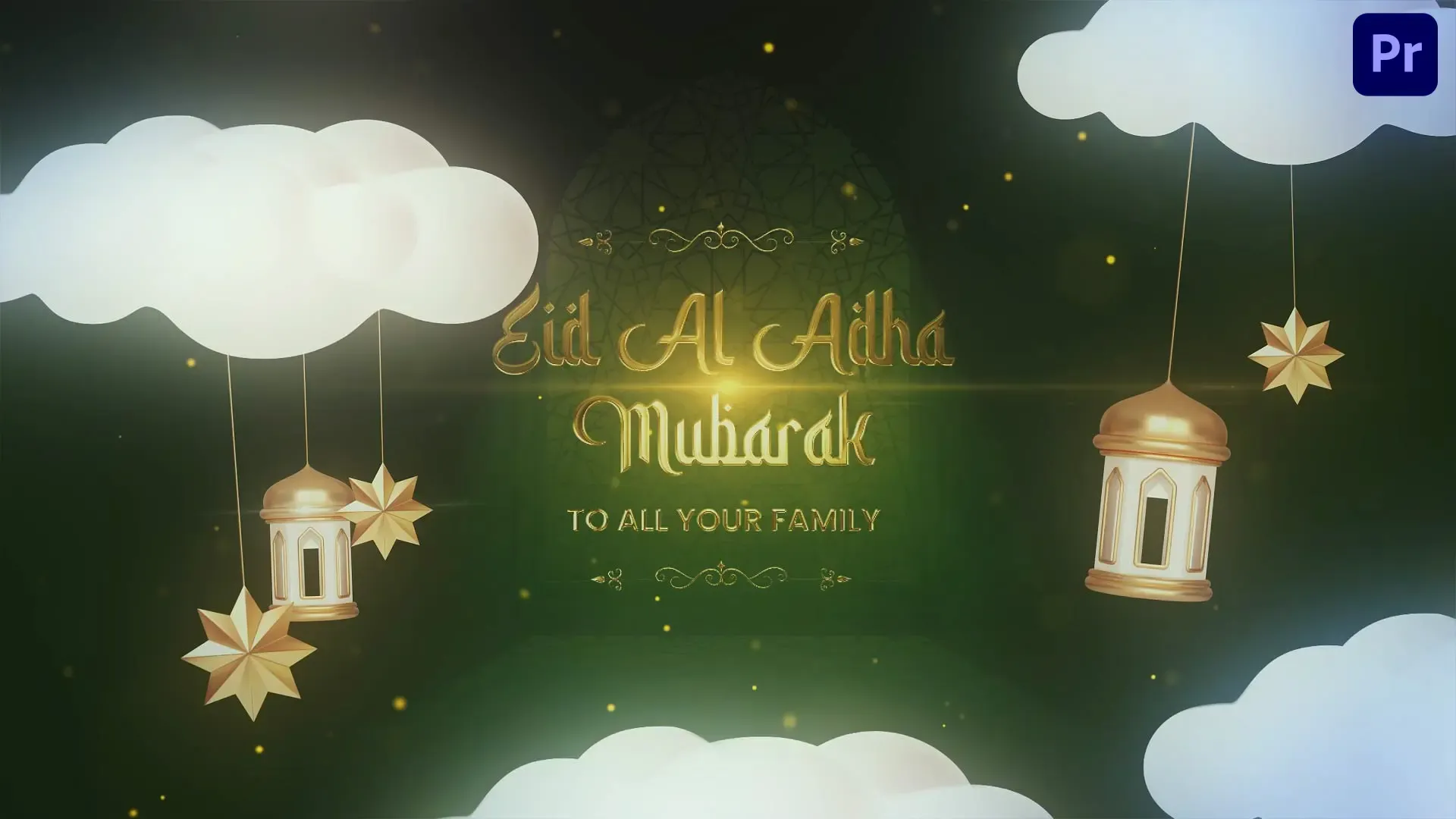 Elegant Eid Al Adha Golden Wishes Intro